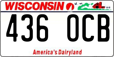 WI license plate 436OCB
