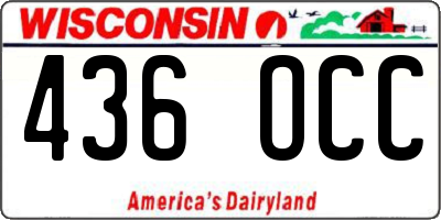 WI license plate 436OCC