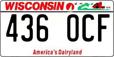 WI license plate 436OCF