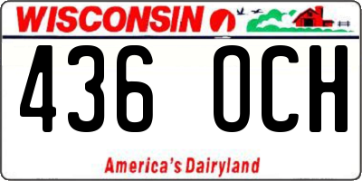 WI license plate 436OCH