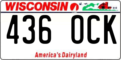 WI license plate 436OCK