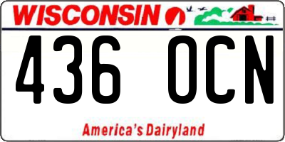 WI license plate 436OCN