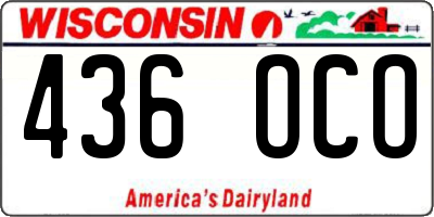WI license plate 436OCO