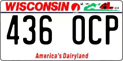WI license plate 436OCP