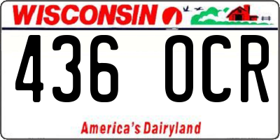WI license plate 436OCR