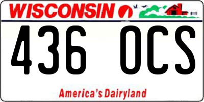 WI license plate 436OCS