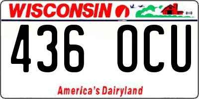 WI license plate 436OCU
