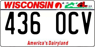 WI license plate 436OCV
