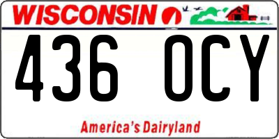 WI license plate 436OCY