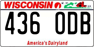 WI license plate 436ODB