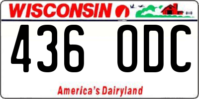 WI license plate 436ODC