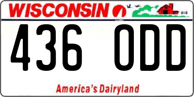 WI license plate 436ODD
