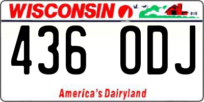 WI license plate 436ODJ