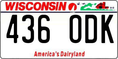 WI license plate 436ODK