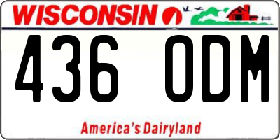 WI license plate 436ODM