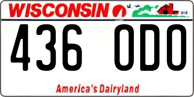 WI license plate 436ODO