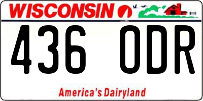 WI license plate 436ODR