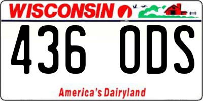 WI license plate 436ODS