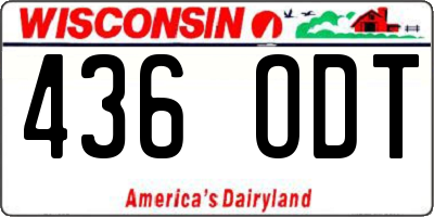 WI license plate 436ODT