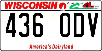 WI license plate 436ODV