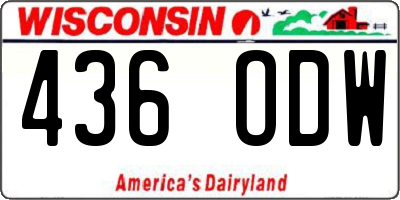 WI license plate 436ODW