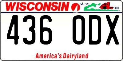 WI license plate 436ODX
