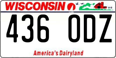 WI license plate 436ODZ