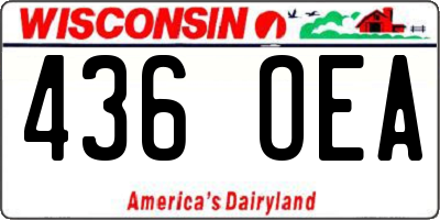 WI license plate 436OEA