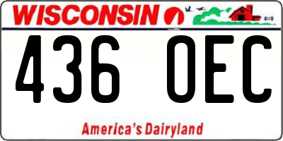 WI license plate 436OEC