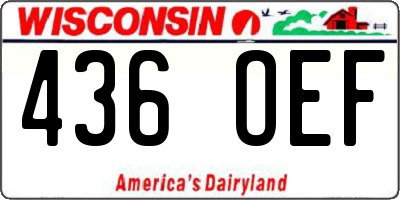 WI license plate 436OEF