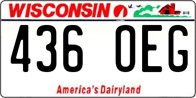 WI license plate 436OEG