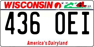 WI license plate 436OEI