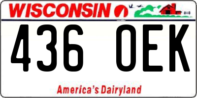 WI license plate 436OEK