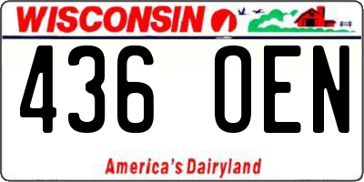 WI license plate 436OEN
