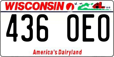 WI license plate 436OEO
