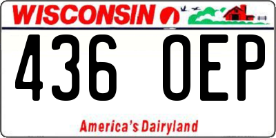 WI license plate 436OEP