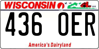 WI license plate 436OER
