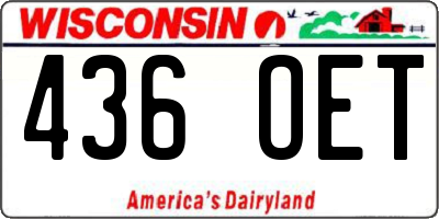 WI license plate 436OET
