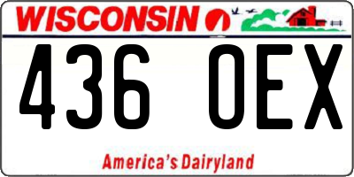 WI license plate 436OEX