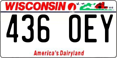 WI license plate 436OEY