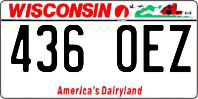 WI license plate 436OEZ