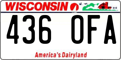 WI license plate 436OFA