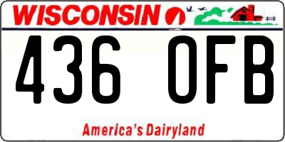 WI license plate 436OFB