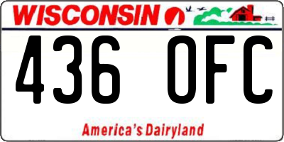 WI license plate 436OFC