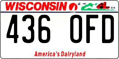 WI license plate 436OFD