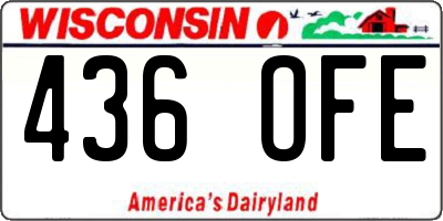 WI license plate 436OFE