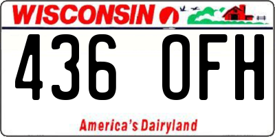 WI license plate 436OFH