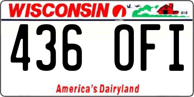 WI license plate 436OFI