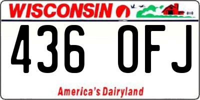 WI license plate 436OFJ