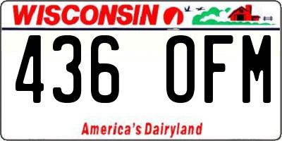 WI license plate 436OFM